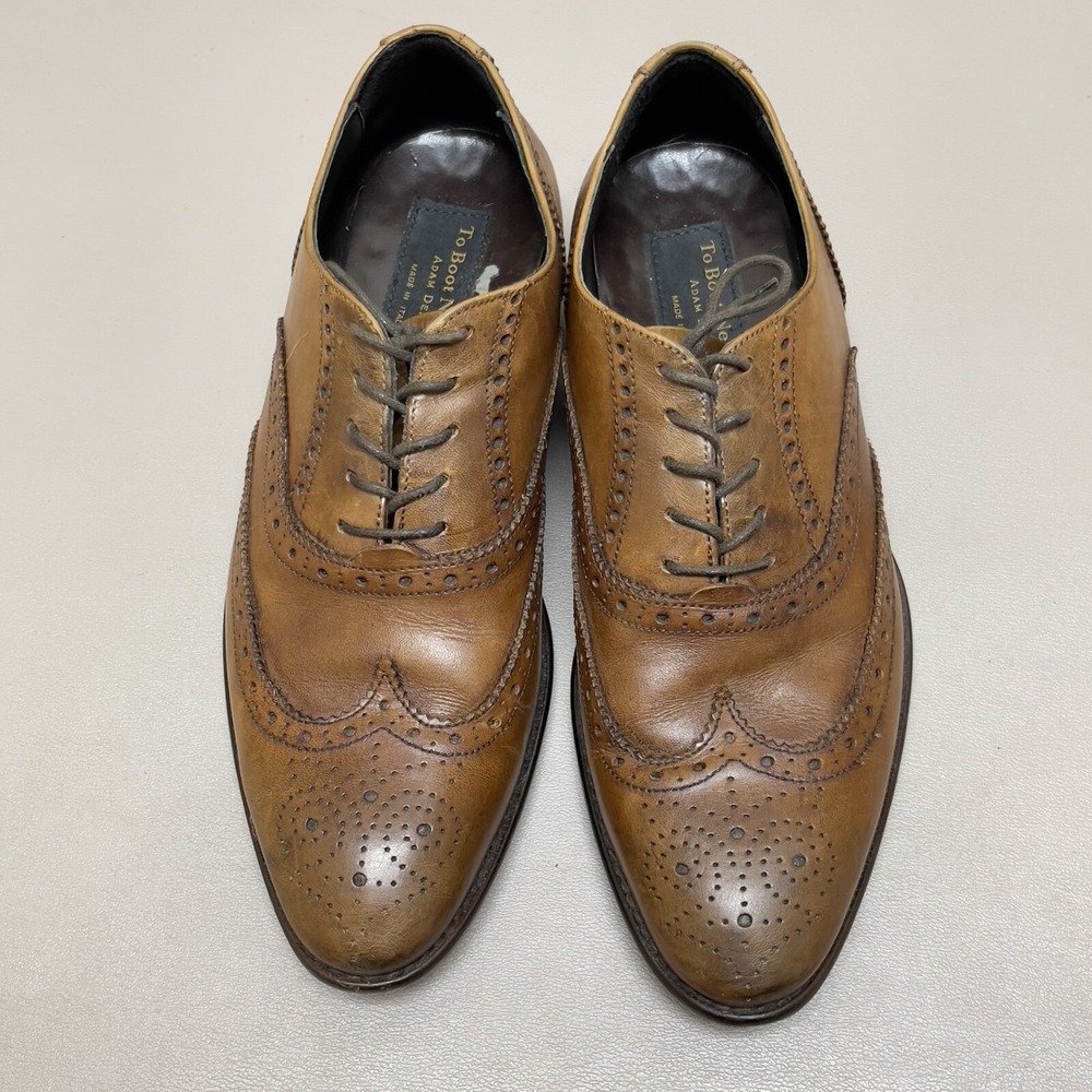 Too Boot New York Adam Derrick Dress Shoe Men 12 D Brown Leather‎ Wingtip Oxford